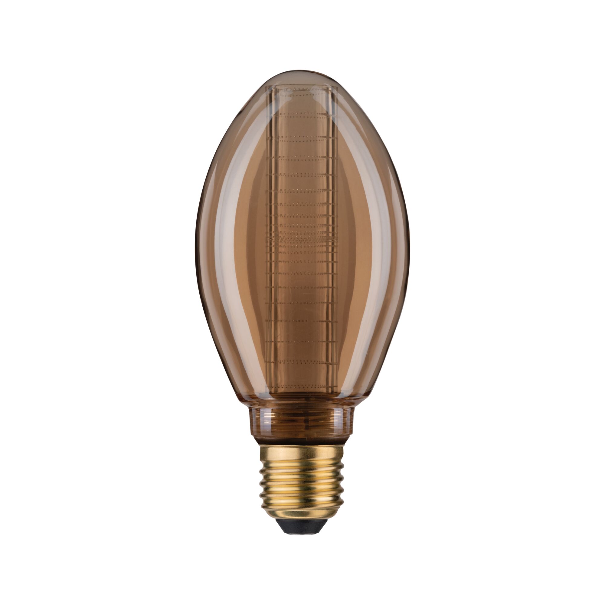 Braune LED-Lampe mit E27-Fassung aus Glas, energiesparende Leuchte für Wohnräume