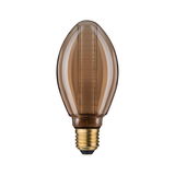 Braune LED-Lampe mit E27-Fassung aus Glas, energiesparende Leuchte für Wohnräume