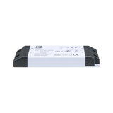 White plastic LED driver with black ends, 60W 24V DC, energy-efficient lighting component