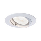 White recessed spotlight made of plastic with adjustable reflector for flexible LED lighting