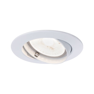 White recessed spotlight made of plastic with adjustable reflector for flexible LED lighting
