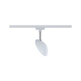 Modern white metal LED spotlight for track system with adjustable head