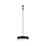 Schwarze runde LED-Pendelleuchte mit weißem Diffusor aus Metall für moderne Innenräume