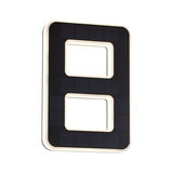 Lumière solaire noire rectangulaire avec deux découpes rectangulaires et cadre LED blanc chaud