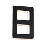 Rectangular black solar light with two rectangular cutouts and warm white LED frame