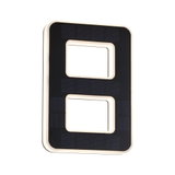 Lumière solaire noire rectangulaire avec deux découpes rectangulaires et cadre LED blanc chaud