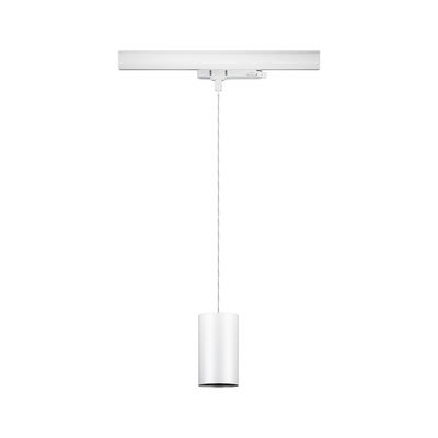 Weiße LED-Pendelleuchte aus Metall mit zylindrischem Design für moderne Innenbeleuchtung