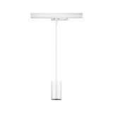 Weiße LED-Pendelleuchte aus Metall mit zylindrischem Design für moderne Innenbeleuchtung