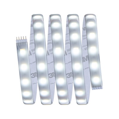 Flexible LED strip light with warm white glow and 3M adhesive tape for easy installation and decoration