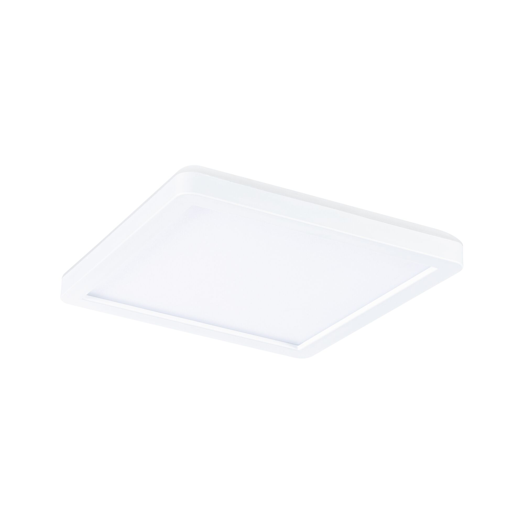 Square white LED ceiling light made of plastic for modern room lighting