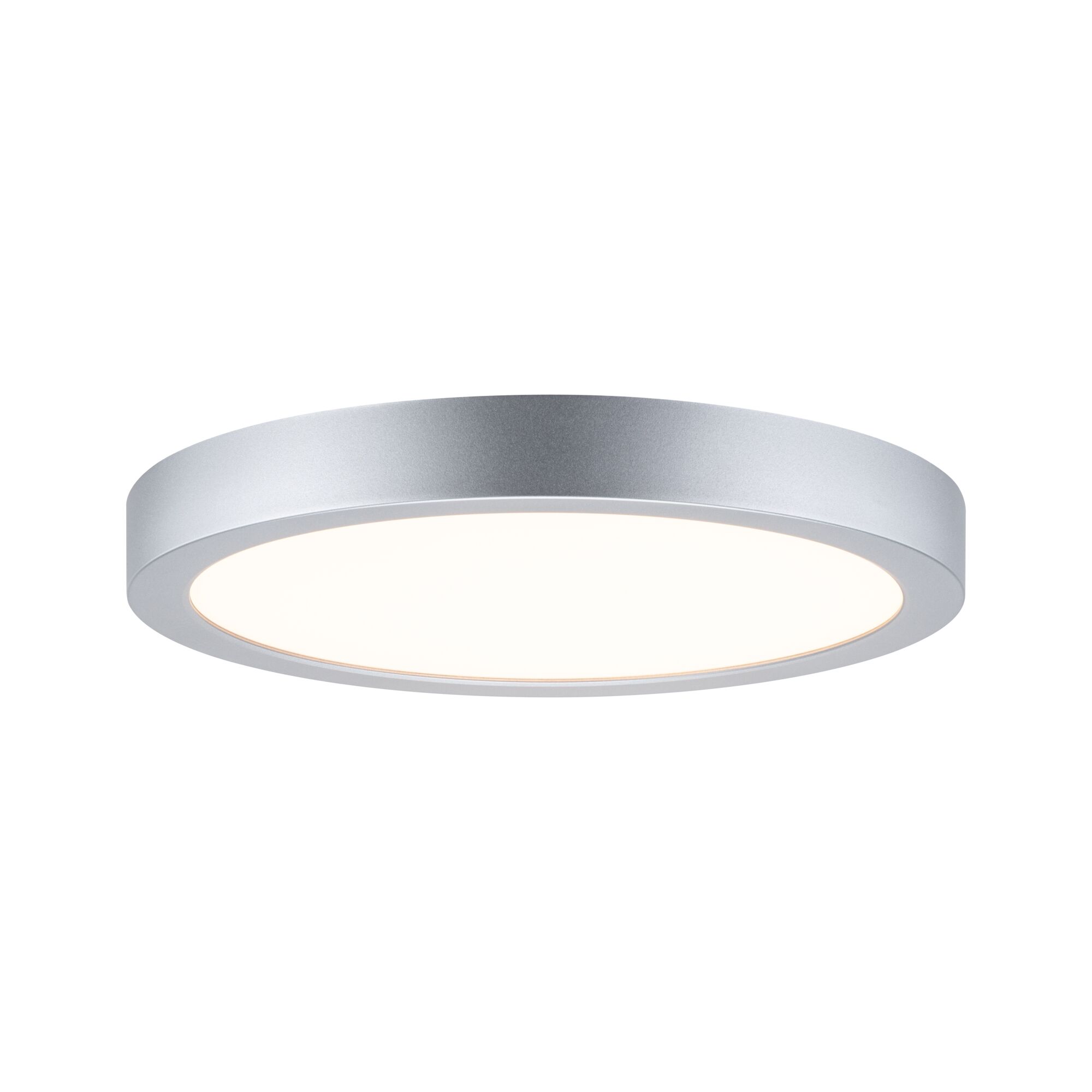 Rundes LED-Deckenlicht aus silbernem Aluminium mit warmweißem Licht für moderne Innenräume