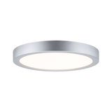 Rundes LED-Deckenlicht aus silbernem Aluminium mit warmweißem Licht für moderne Innenräume