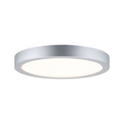 Rundes LED-Deckenlicht aus silbernem Aluminium mit warmweißem Licht für moderne Innenräume