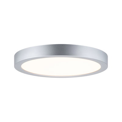 Rundes LED-Deckenlicht aus silbernem Aluminium mit warmweißem Licht für moderne Innenräume