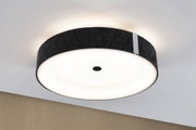 Round ceiling light with black felt edge and white diffuser for modern home lighting