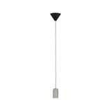 Suspension minimaliste en béton gris avec support de plafond noir pour éclairage intérieur moderne