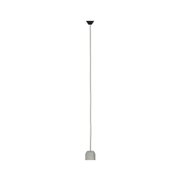 Hanglamp van grijs beton met witte textielkabel voor moderne interieurs