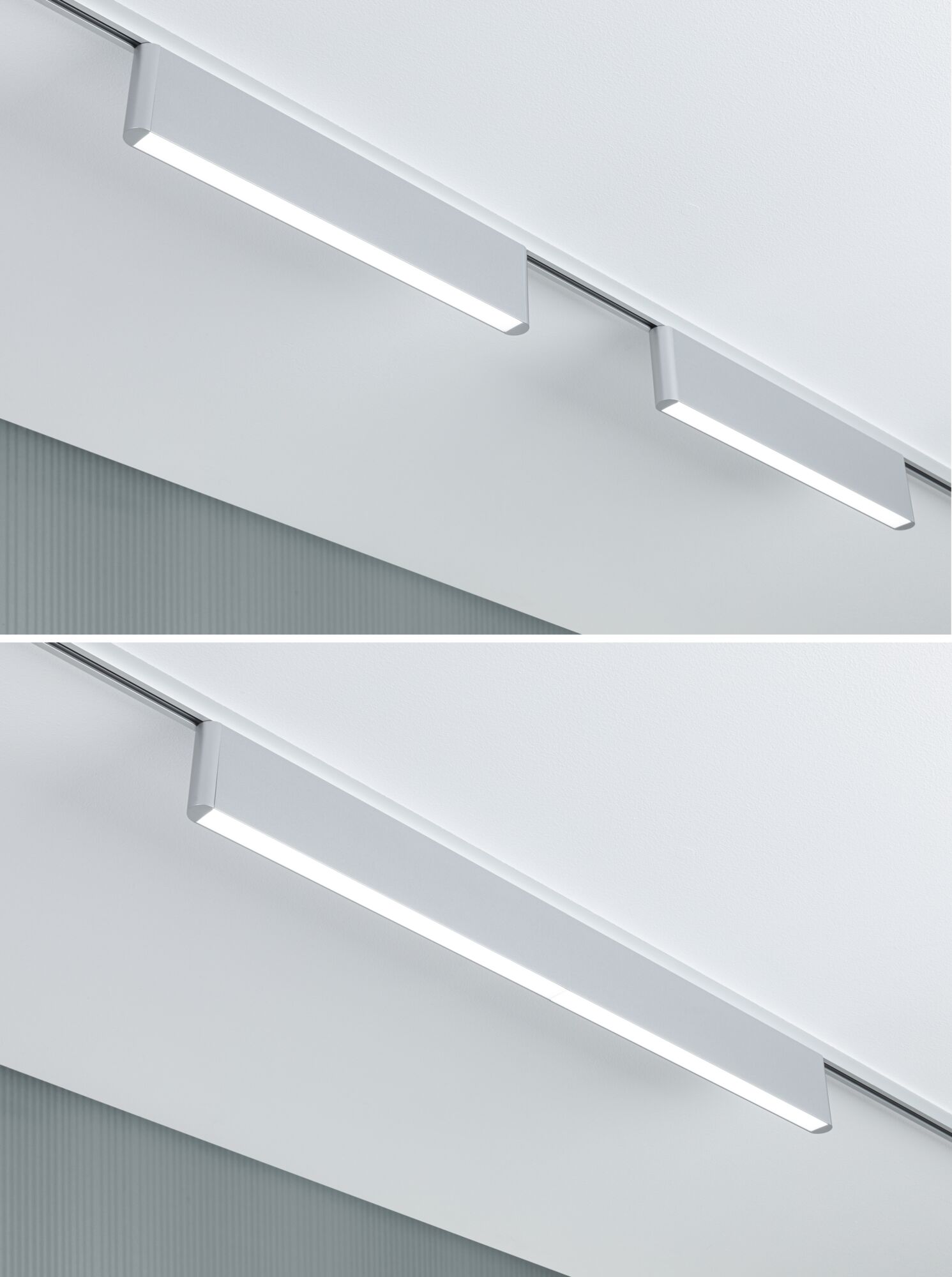 Modern white aluminum LED ceiling light with linear design for contemporary room lighting
