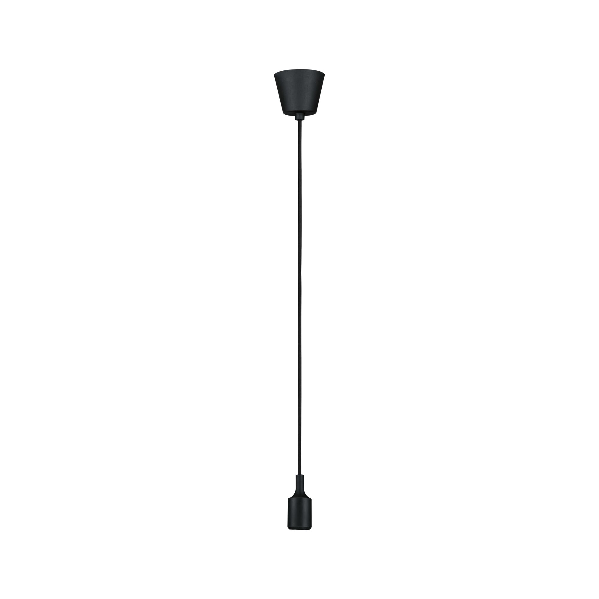 Suspension noire en métal avec long câble pour éclairage intérieur moderne