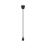 Suspension noire en métal avec long câble pour éclairage intérieur moderne