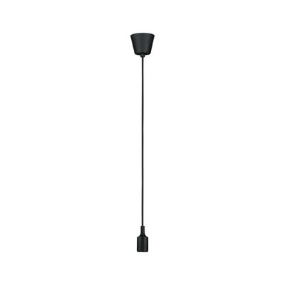 Zwarte metalen hanglamp met lange kabel voor moderne binnenverlichting