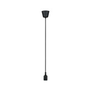 Black metal pendant light with long cable for modern indoor lighting solutions