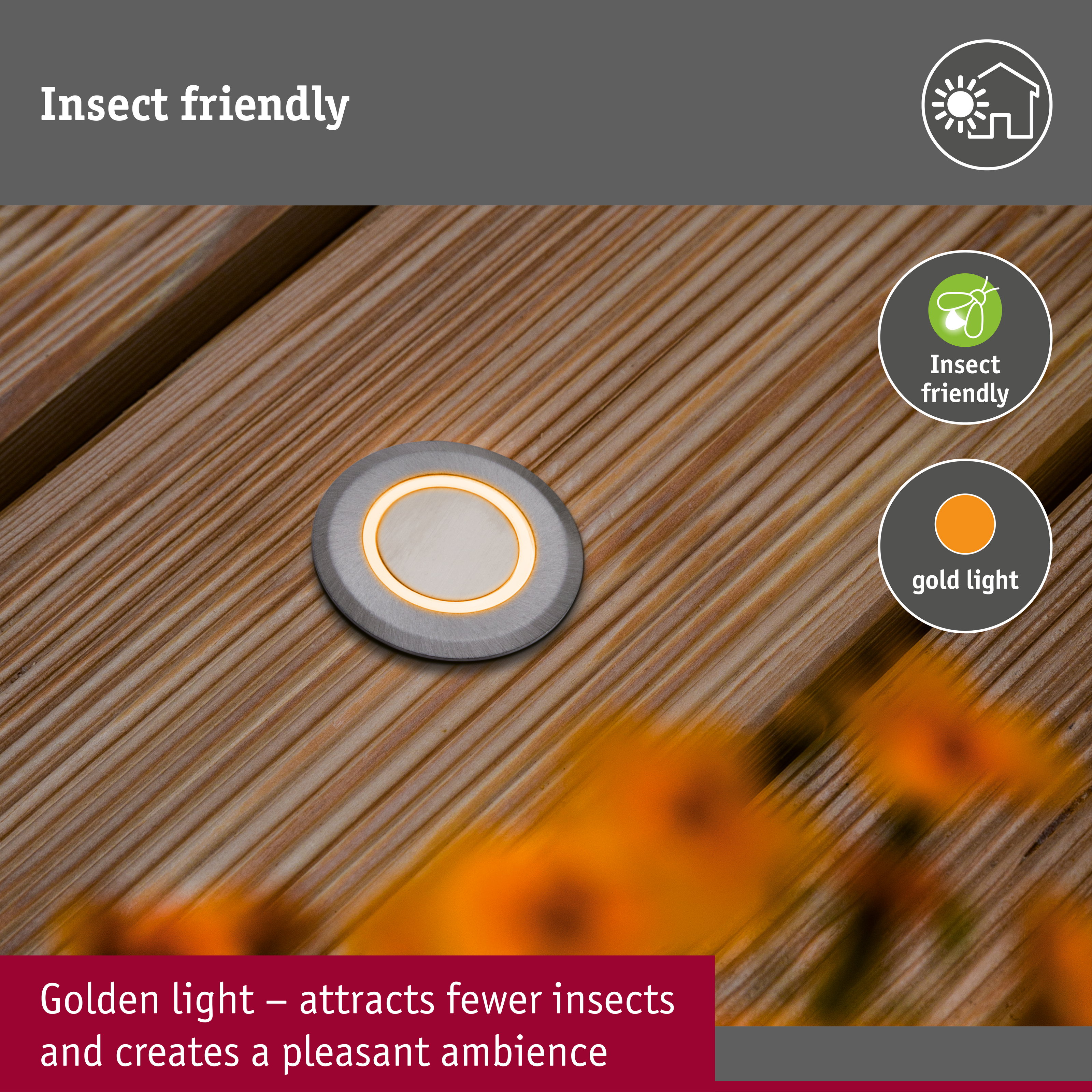 LED Recessed floor light Floor insect friendly IP67 round 50mm 2200K 2,2W 15lm 230V Aluminium Plastic/Metal