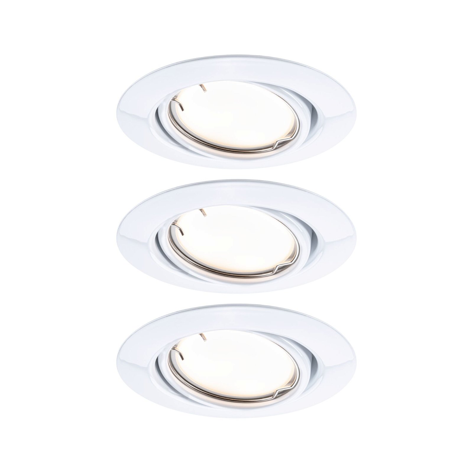 LED Recessed luminaire Smart Home Zigbee 3.0 Base Coin Basic Set Swivelling round 90mm 20° 3x4,9W 3x430lm 230V dimmable 3000K White