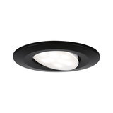Black metal LED recessed spotlight with adjustable white light for versatile room illumination