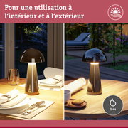 Lampe de table noire moderne en métal avec indice IP44 pour usage intérieur et extérieur