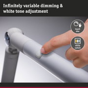 Finger pressing white switch with variable dimming and white tone adjustment for LED light