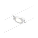 White metal LED cable spotlight with round light head for flexible lighting solutions