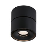 Schwarze runde LED-Deckenleuchte aus Metall mit warmweißem Licht für moderne Innenräume