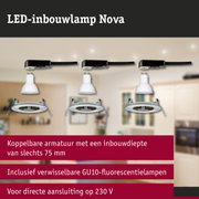 LED-inbouwlamp Nova met witte GU10-lamp en zwarte kabel voor directe 230 V aansluiting