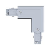 Grauer Aluminium-Winkelverbinder mit Schrauben für Schienensysteme zur flexiblen Lichtinstallation