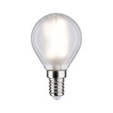 Round LED bulb with E14 base and clear glass for energy-efficient lighting solutions