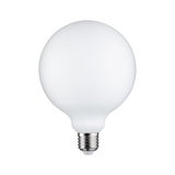 Runde matte LED-Glühbirne mit E27-Fassung in Weiß für energiesparende Beleuchtung