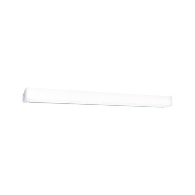 Slim white LED wall light with opal plastic diffuser for modern indoor lighting solutions