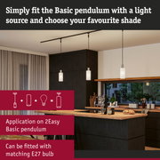 Modern Basic pendant light with white glass and black metal in stylish kitchen interior