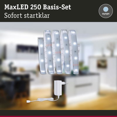 MaxLED 250 LED-Lichtband Basis-Set mit Netzteil in Weiß für helle Tageslichtbeleuchtung