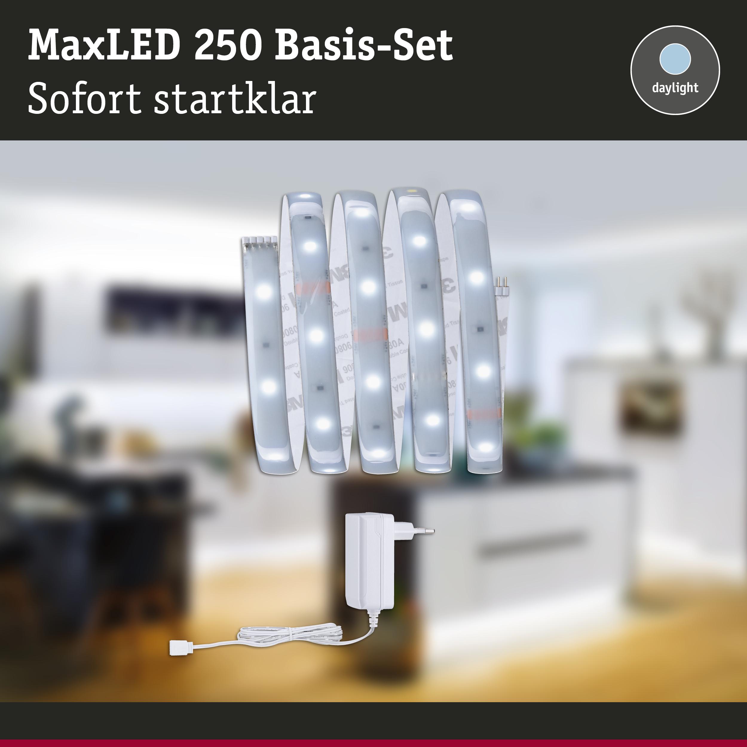 MaxLED 250 LED-Lichtband Basis-Set mit Netzteil in Weiß für helle Tageslichtbeleuchtung