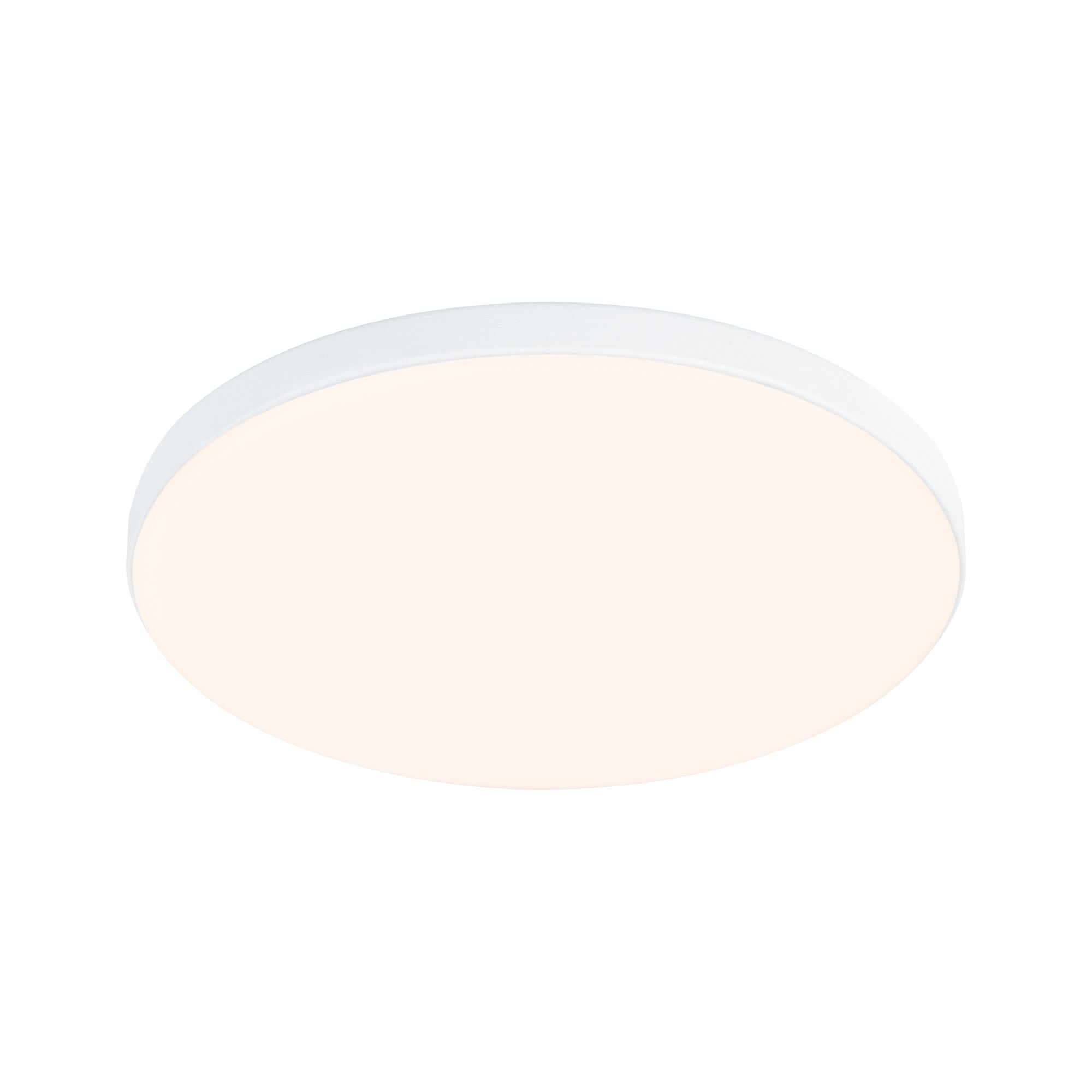 Round white LED ceiling light with matte diffuser for energy-efficient room lighting