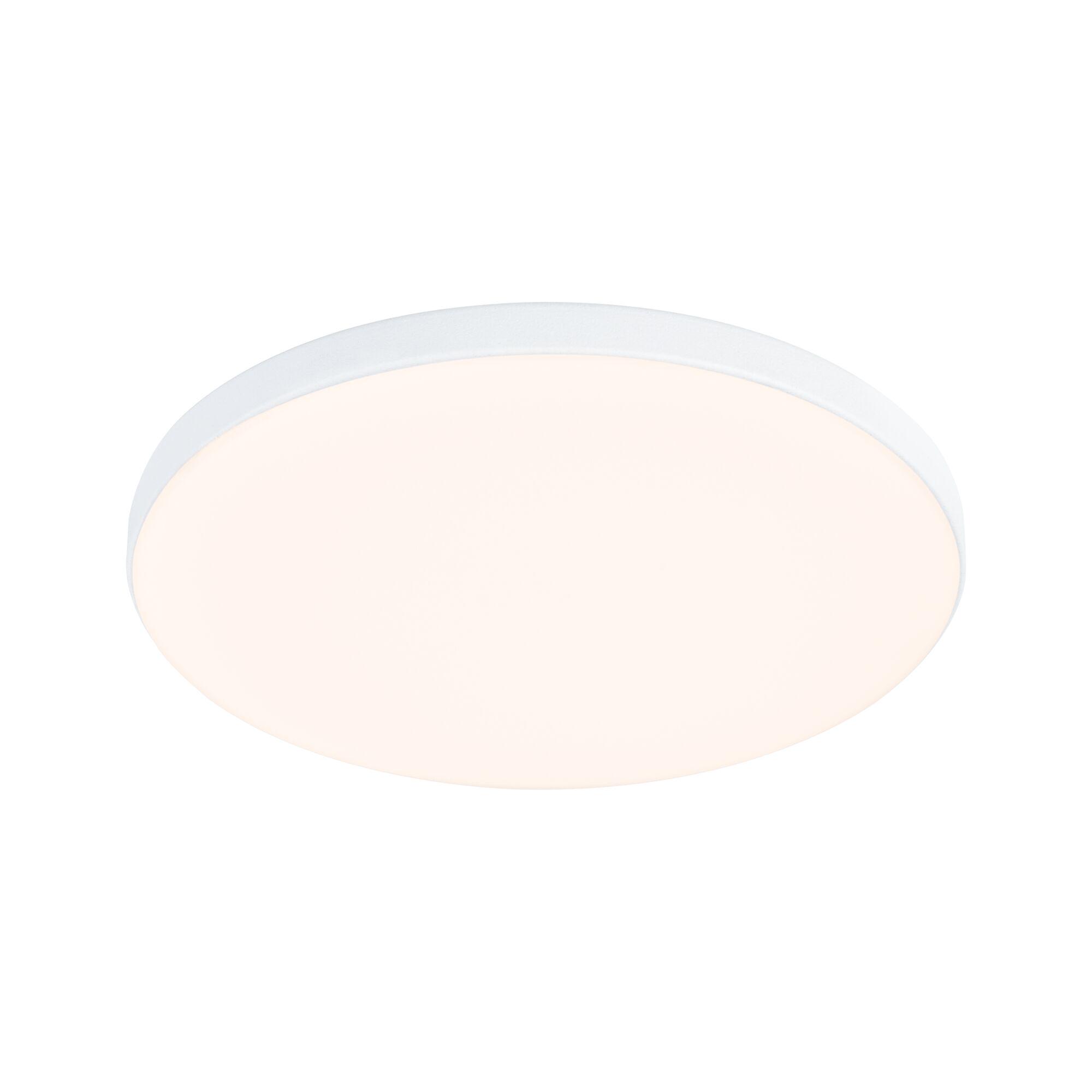 Round white LED ceiling light with matte diffuser for energy-efficient room lighting