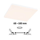 Square white LED ceiling light with adjustable distance from 68 to 180 mm for modern lighting solutions
