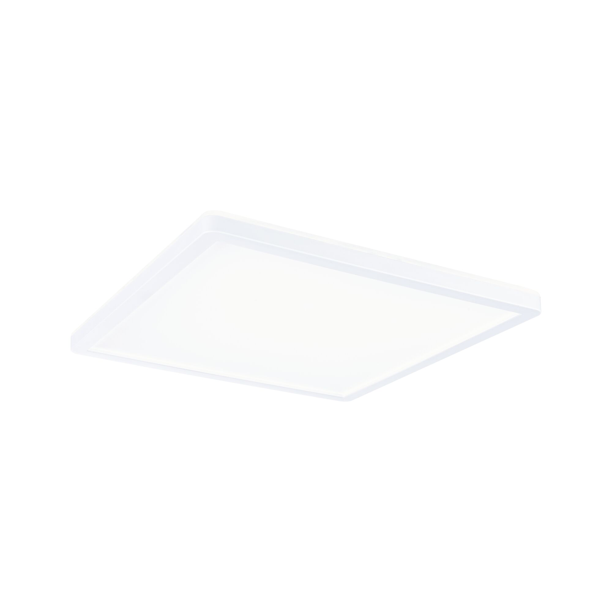 Flat square white LED ceiling panel for energy-efficient room lighting