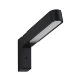 Black metal LED wall light with rectangular design for modern outdoor lighting solutions