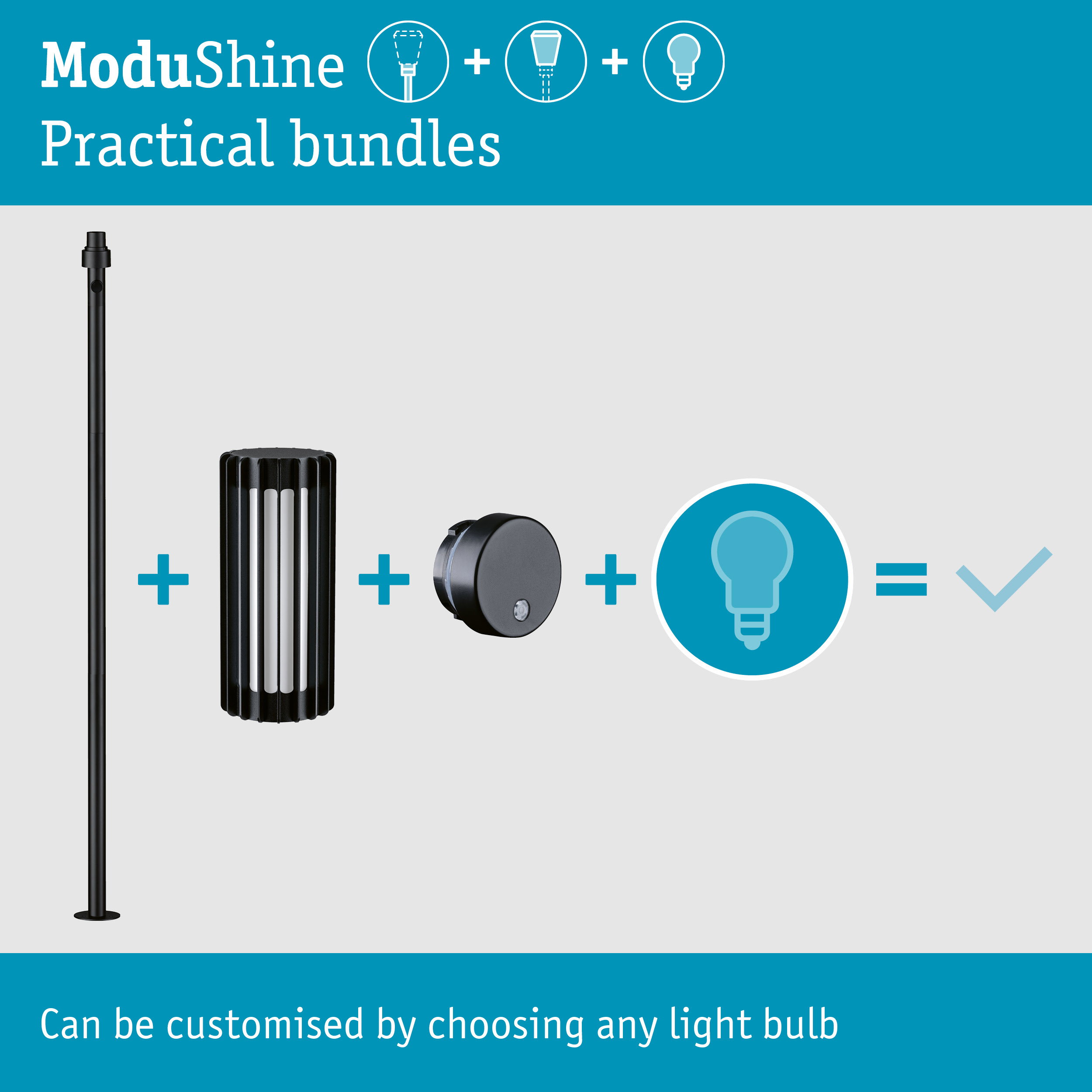 Set ModuShine Bollard Ferina high with sensor Anthracite
