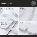 Bande LED MaxLED 500 avec protection, 72 LEDs/m, coupable tous les 8,3 cm, facile à connecter