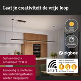 Moderne dimbare zwarte LED-hanglamp met warmwit licht voor slimme keukenverlichting