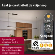 Moderne zwarte LED-hanglamp met warm wit dimbaar licht, Zigbee smart home compatibel